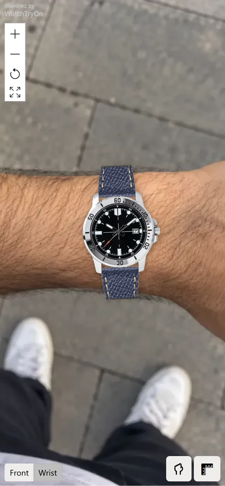 The Titan Guard with a catalog strap on the wrist